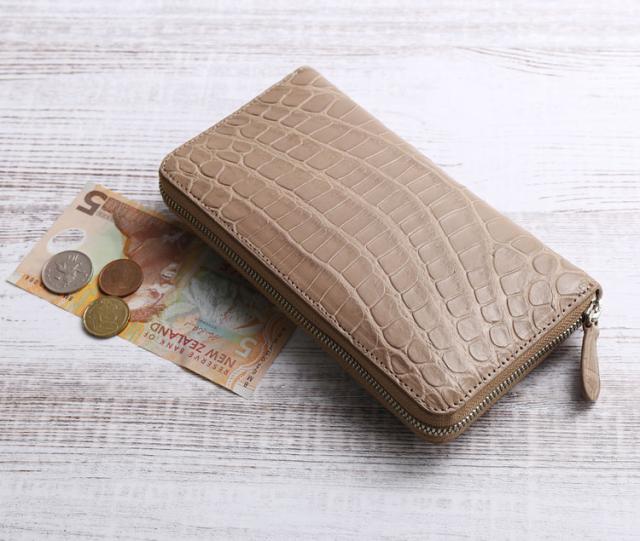 ポロサス クロコダイル マット ラウンドファスナー 長財布