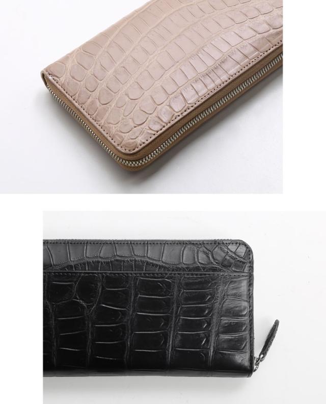 ポロサス クロコダイル マット ラウンドファスナー 長財布