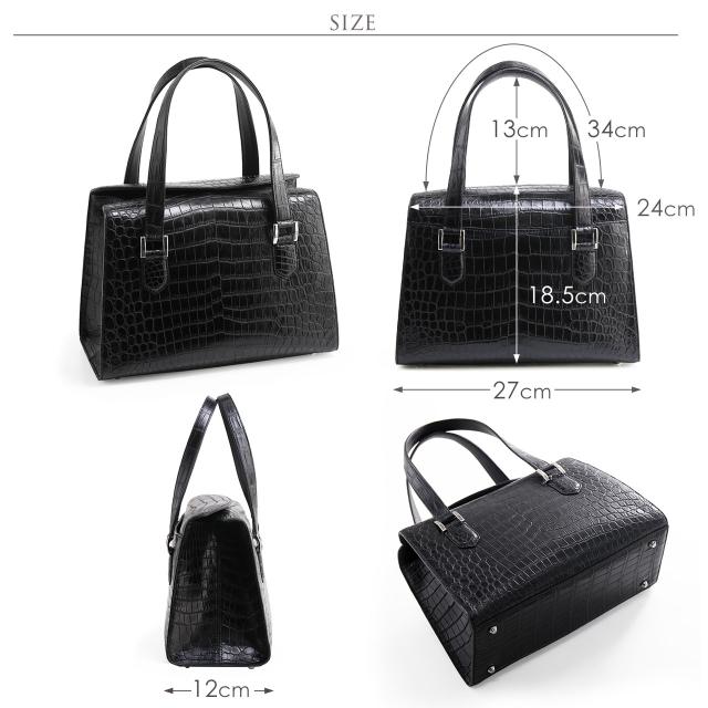 クロコダイル ハンドバッグ レディース 日本製 フォーマルバッグ