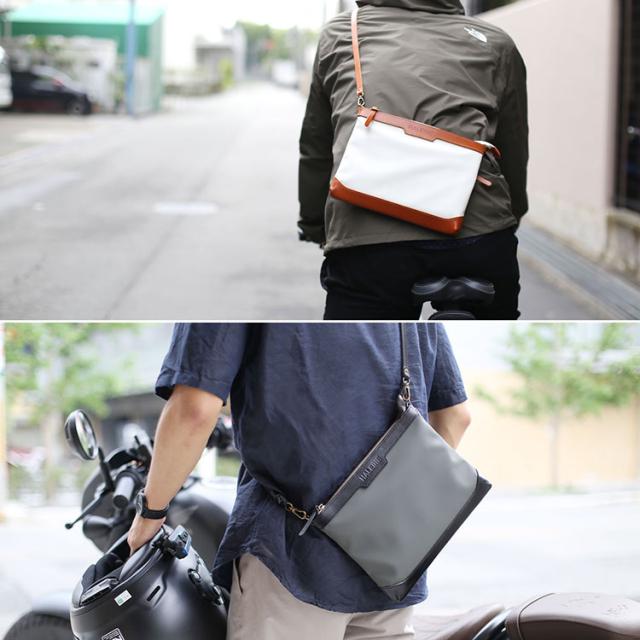 HALEINE 日本製 傷に強い 栃木レザー サコッシュ 横型 レディース ショルダー バッグ