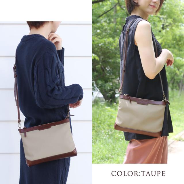 HALEINE 日本製 傷に強い 栃木レザー サコッシュ 横型 レディース ショルダー バッグ