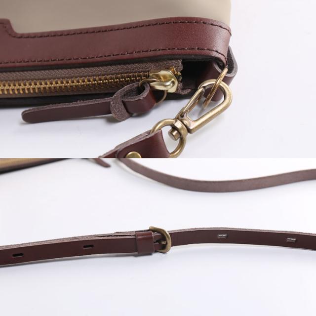 HALEINE 日本製 傷に強い 栃木レザー サコッシュ 横型 レディース ショルダー バッグ