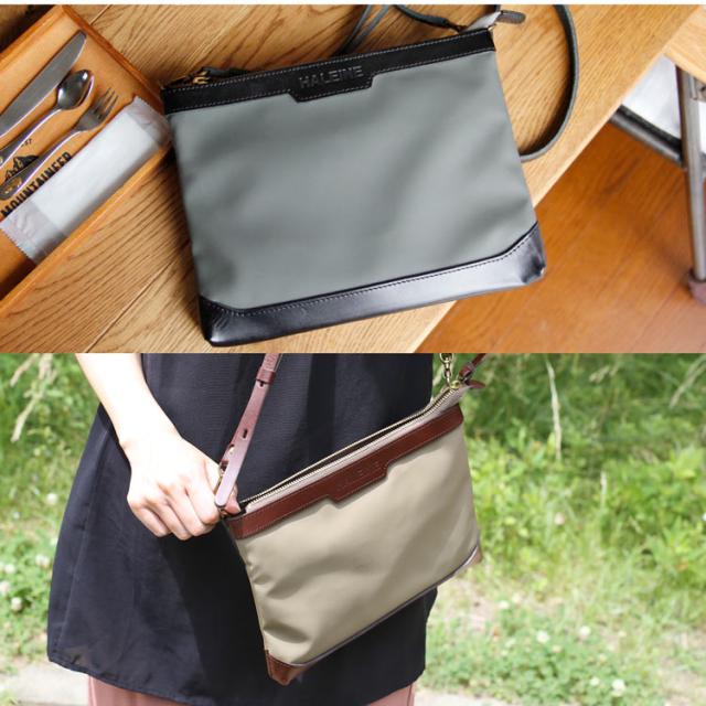 HALEINE 日本製 傷に強い 栃木レザー サコッシュ 横型 レディース ショルダー バッグ