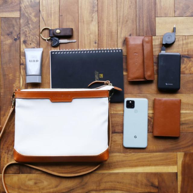 HALEINE 日本製 傷に強い 栃木レザー サコッシュ 横型 レディース ショルダー バッグ