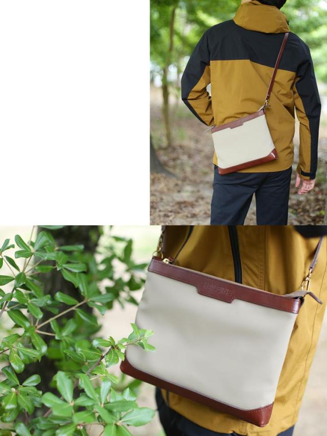 HALEINE 日本製 傷に強い 栃木レザー サコッシュ 横型 レディース ショルダー バッグ