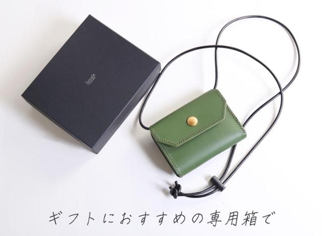 Jamale ネックウォレット 財布 牛革 コンパクト