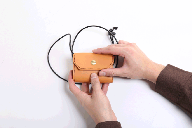 Jamale ネックウォレット 財布 牛革 コンパクト