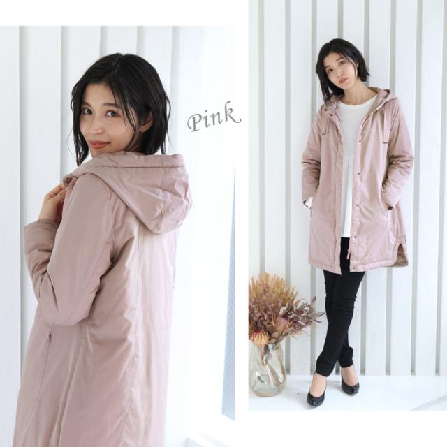 ダウンコート フード付き レディース ピンク かわいい