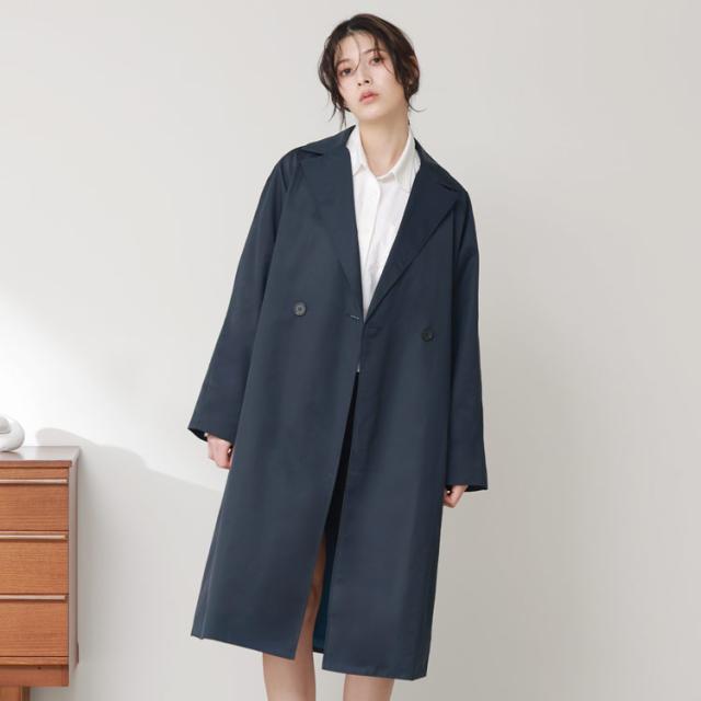 グレー カーキ系 チェスターコート レディース