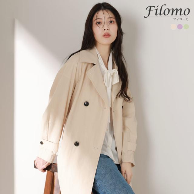 Filomo きれい色トレンチ オーバーサイズ