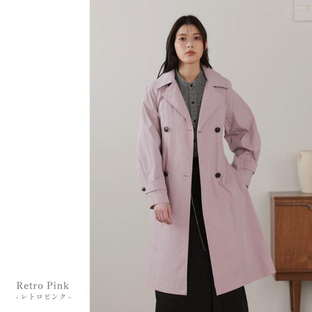 ピンク きれい色トレンチ オーバーサイズ