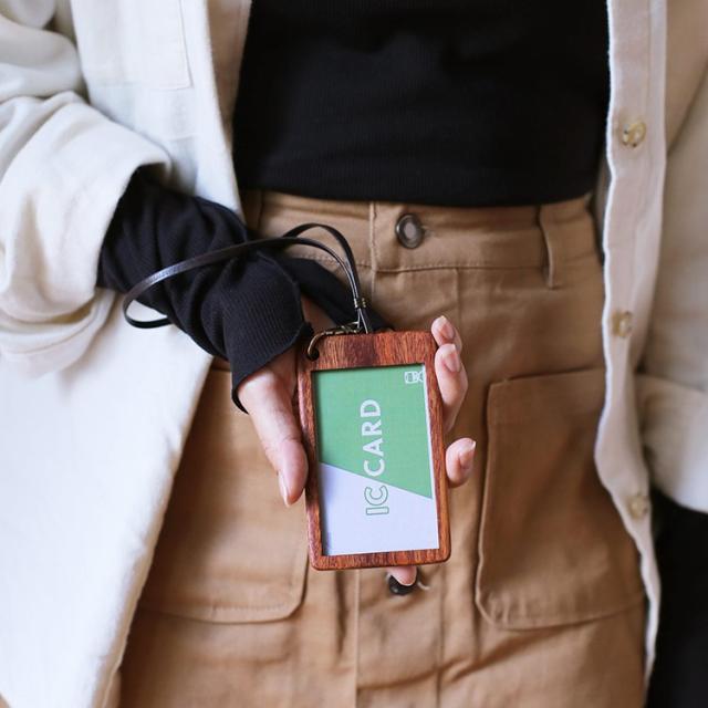 天然木 木製 ICカードケース 日本製
