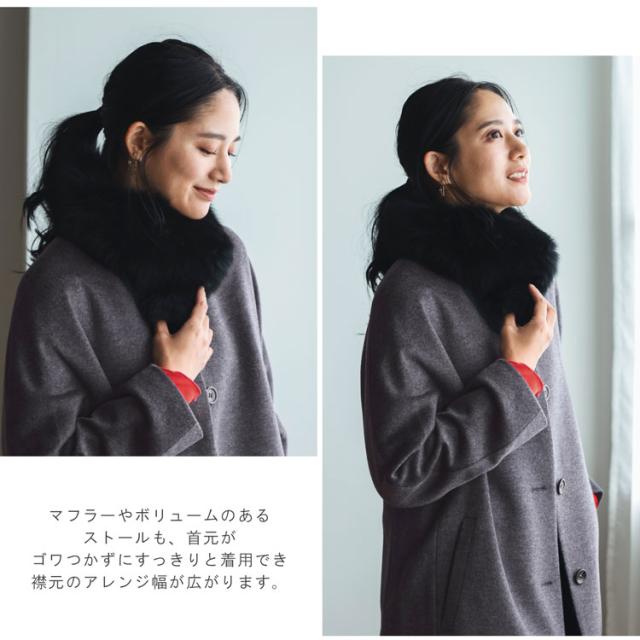 レディース ノーカラーコート コート アウター ジャケット