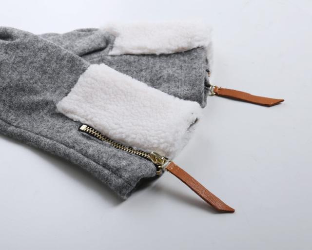 ニット&ボア スマホ対応 グローブ レディース 手袋 秋冬 ファスナー付き