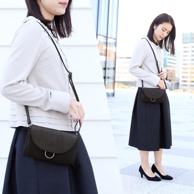 ショルダーバッグ フォーマル レディース ブラック 黒 お財布バッグ