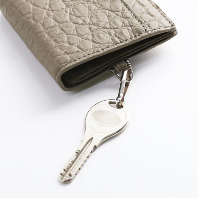 クロコダイル 財布 ミニ 小さい 小さめ ミニウォレット コインケース レディース ベージュ