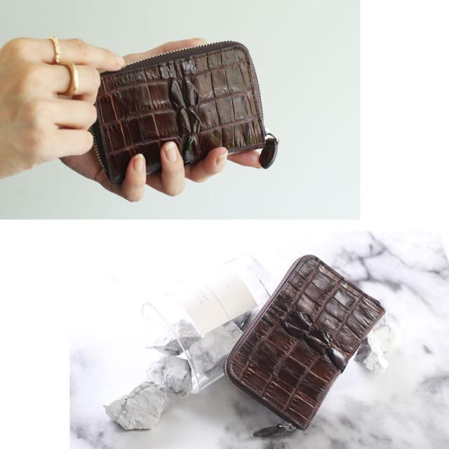 クロコダイルホーンバックラウンドミニ財布