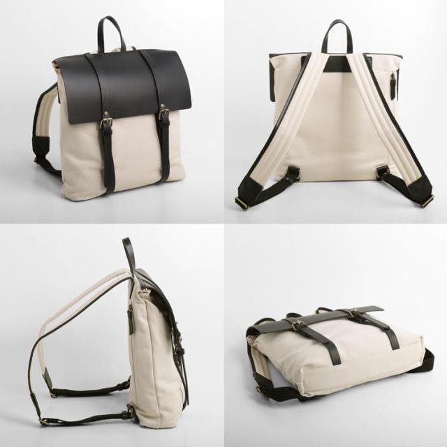 HALEINE ヌメ革 キャンバス 帆布 リュック ブラント 本革