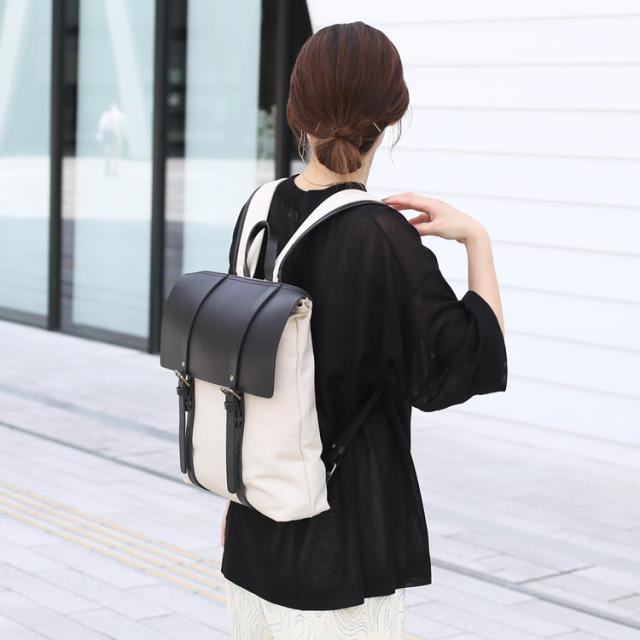 HALEINE ヌメ革 キャンバス 帆布 リュック ブラント 本革