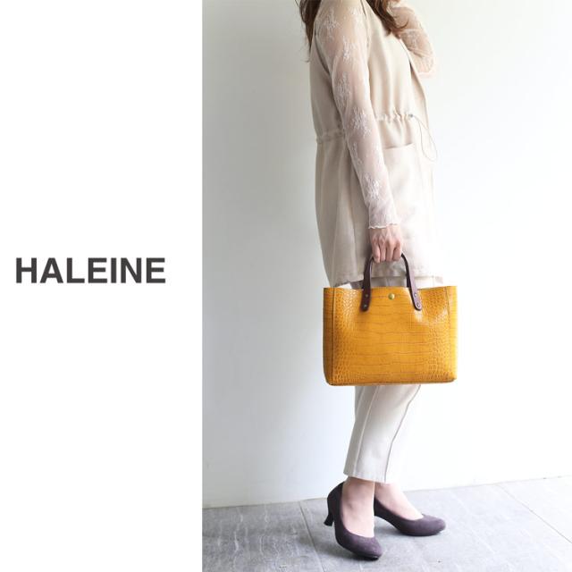HALEINE クロコダイル 型押し トートバッグ ハンドバッグ バッグ