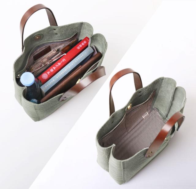 HALEINE クロコダイル 型押し トートバッグ ハンドバッグ バッグ 内側 収納 ポケット