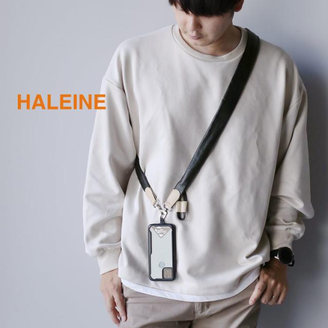 HALEINE アレンヌ 本革 スマホ ショルダーストラップ ギャザー ショルダーバッグ