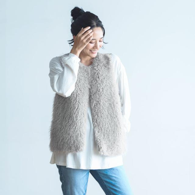 filomo ブランド フィローモ フェイクファー ファー ベスト レディース 女性 秋 冬 ファーベスト
