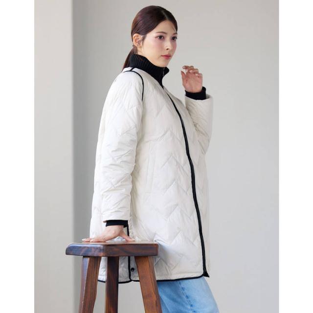 レディース ダウンコート コート アウター ジャケット バイカラー