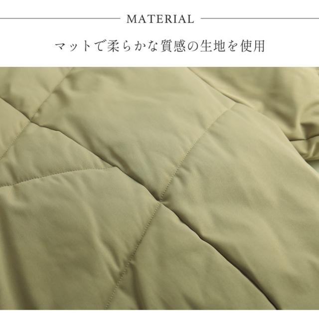 エコダウンコート レディース ミドル丈 オーバーサイズ ブラック ホワイト カーキ ベージュ ポリエステル マット ふわふわ 柔らかい 軽量