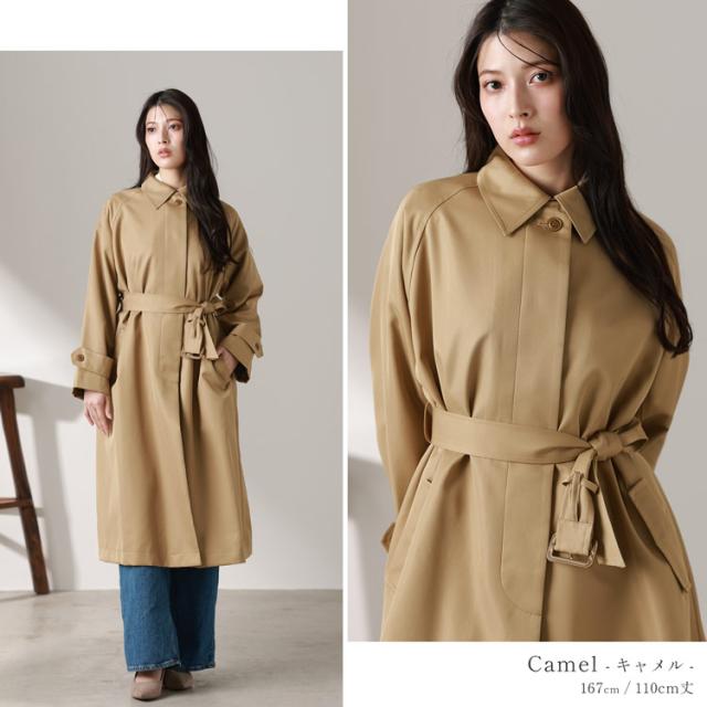 ロングコート レディース 弱撥水 キャメル