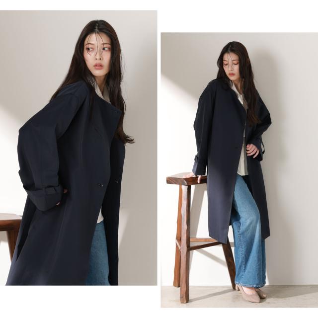 シンプル ノーカラーコート