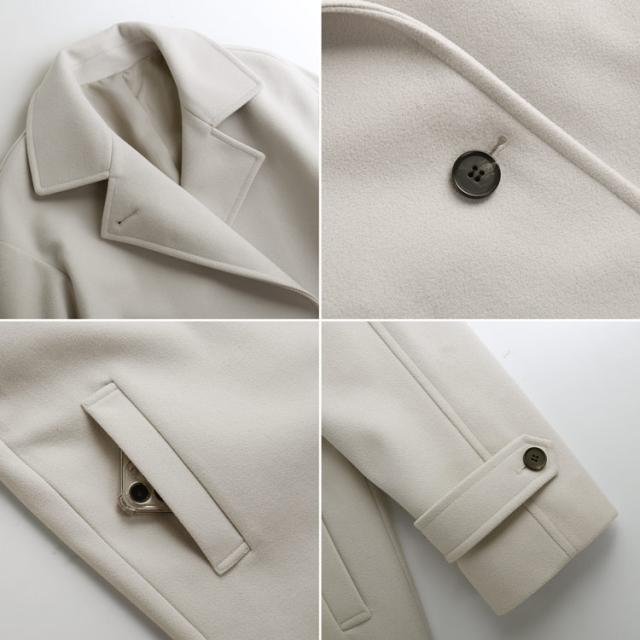 ウールタッチ チェスターコート ロング丈