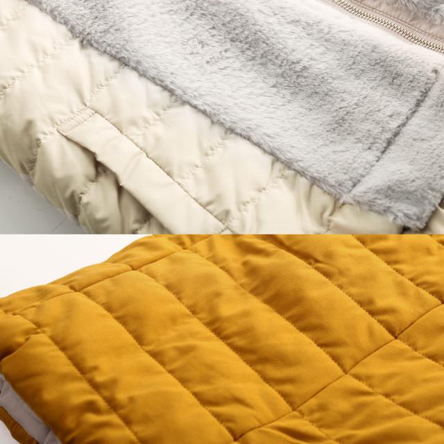 リバーシブル ダウンベスト ベスト 秋 アウター フード マテリアル もこもこ 暖かい ふわふわ ダウン ダウン80%