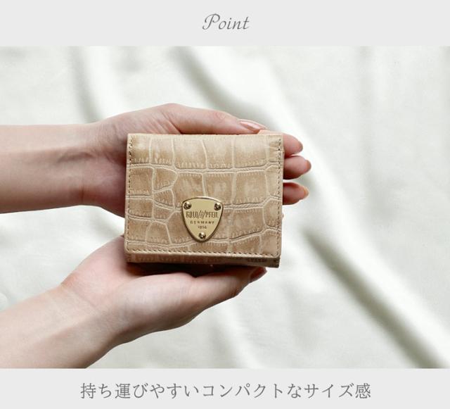 財布 レディース 三つ折り財布 GOLD PFEIL ポイント