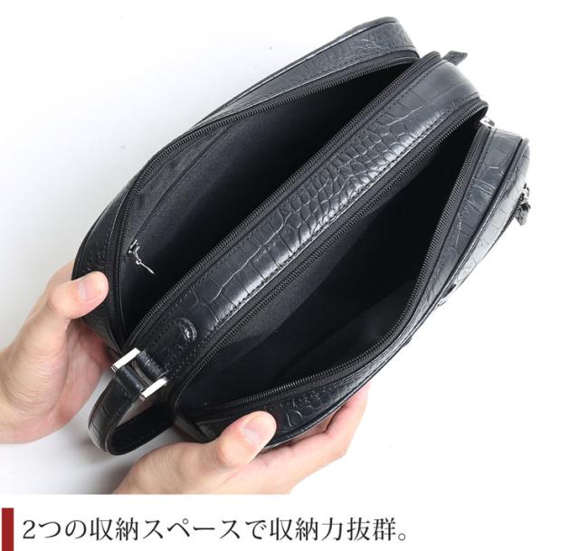 ナイル クロコダイル ホーンバック 牛革 2way バッグ ショルダーバッグ クラッチバッグ レディース