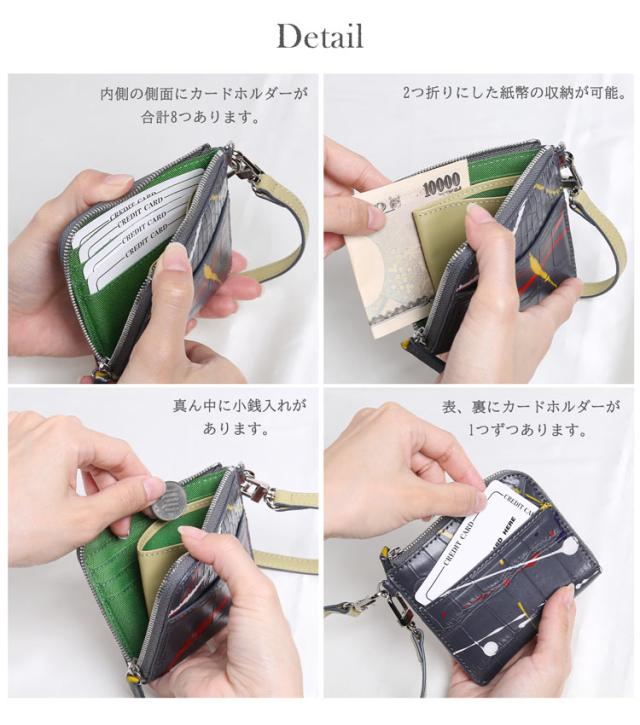 クロコダイル 財布 l字ファスナー ディテール