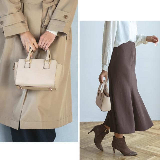 mieno kukka 本革 ハンドバッグ ミニバッグ ライトベージュ