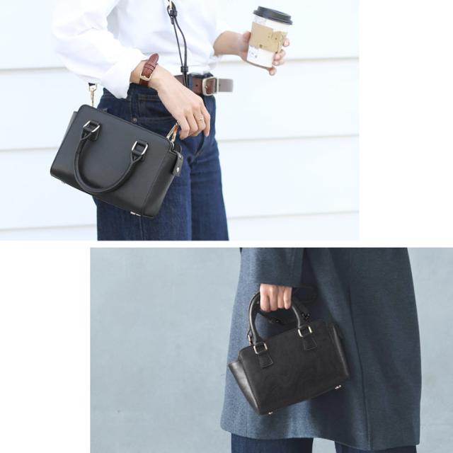 mieno kukka 本革 ハンドバッグ ミニバッグ ブラック 黒