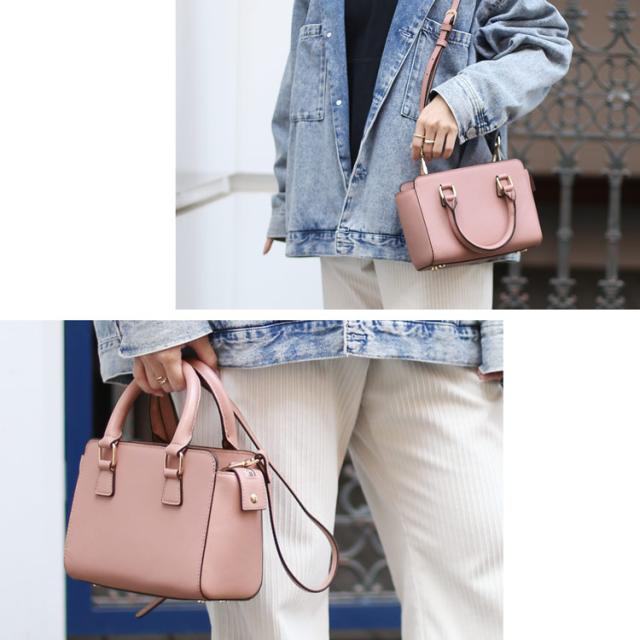 mieno kukka 本革 ハンドバッグ ミニバッグ アッシュピンク