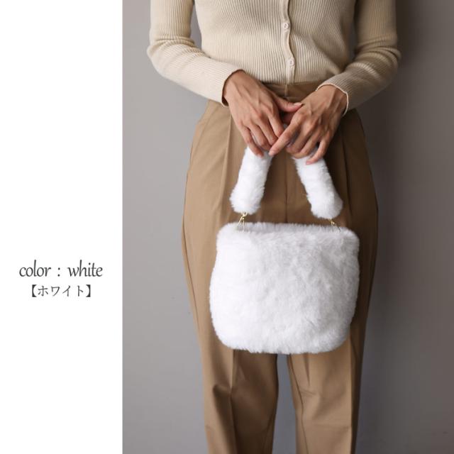 フェイクファー ショルダーバッグ バッグ レディース 女性 ファー ショルダー グレー