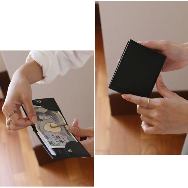 ヌメ革 札ばさみ 財布 牛革 本革 レザー