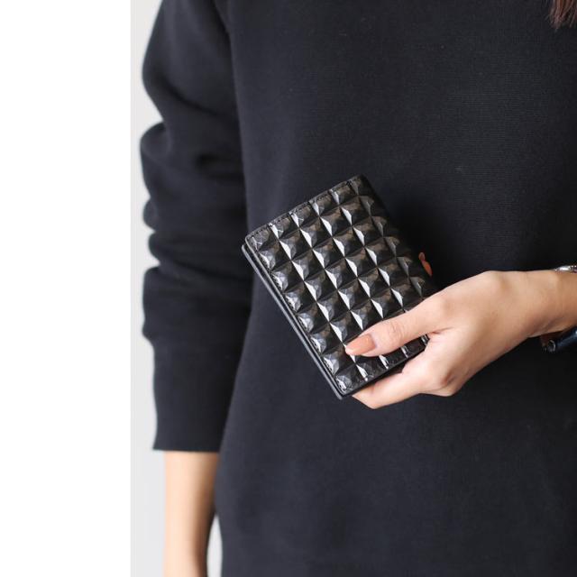 3Dデザイン 牛革 財布 コンパクト財布 2つ折り財布 ミニ財布 立体的 デザイン ダイヤ柄 ダイヤ模様 モード おしゃれ 幾何学