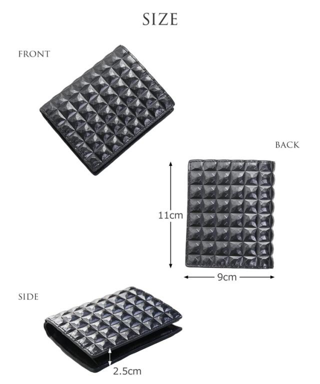 3Dデザイン 牛革 財布 コンパクト財布 2つ折り財布 ミニ財布 立体的 デザイン ダイヤ柄 ダイヤ模様 モード おしゃれ 幾何学