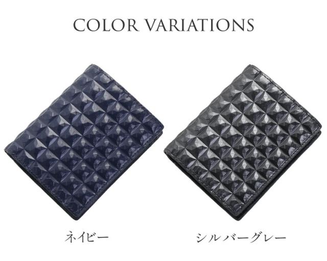 3Dデザイン 牛革 財布 コンパクト財布 2つ折り財布 ミニ財布 立体的 デザイン ダイヤ柄 ダイヤ模様 モード おしゃれ 幾何学