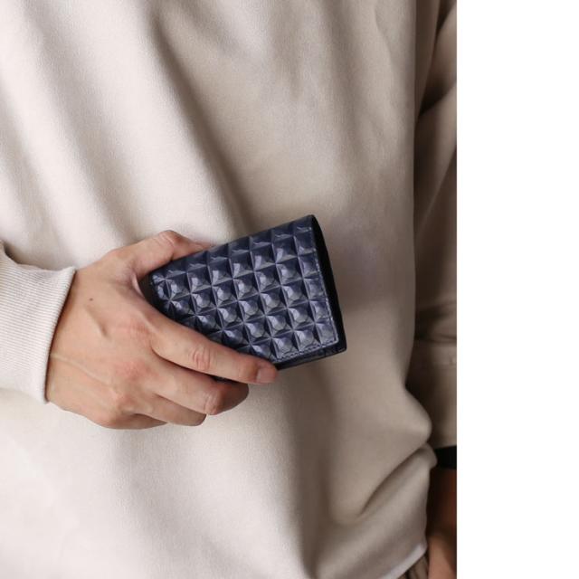 3Dデザイン 牛革 財布 コンパクト財布 2つ折り財布 ミニ財布 立体的 デザイン ダイヤ柄 ダイヤ模様 モード おしゃれ 幾何学