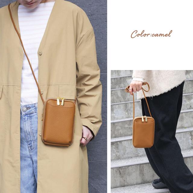 キャメル 茶色 バッグ ミニショルダー スマホショルダー