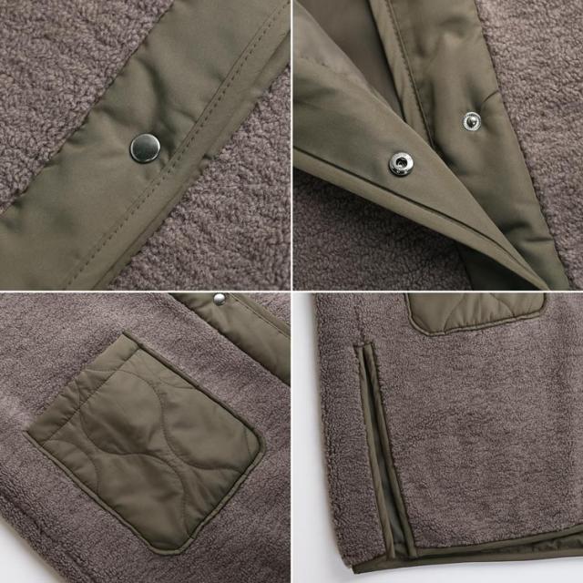 キルト ボア 異素材 フード付き コート