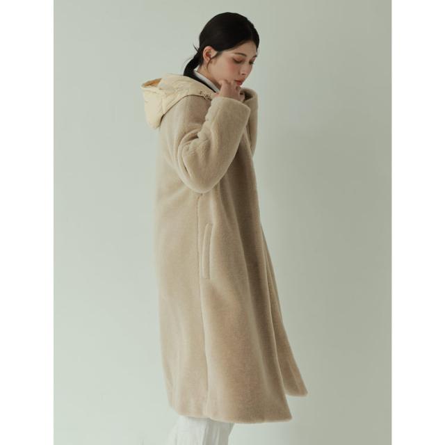 ウール ノーカラー コート ダウンベスト 3WAY 中綿 キルティング