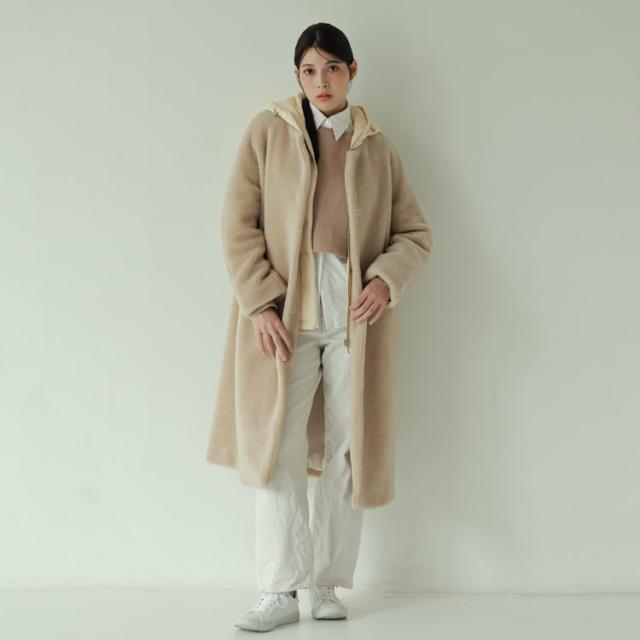 ウール ノーカラー コート ダウンベスト 3WAY