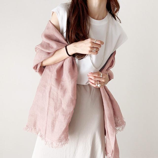 リネン 麻 大判ストール